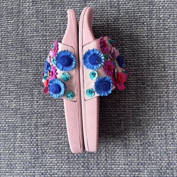 Kate Spade Skye Floral Leather Pool Slide Sandals Size 8.5 - Picture 6 of 10